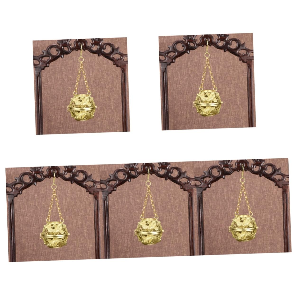 MAGICLULU 5 Piezas Bola De Aromaterapia Collar De Aceite Esencial Collar Difusor De Aceites Esenciales Accesorio De Aroma Colgante De Aroma Decorativo Suministro De Perfumes Cobre