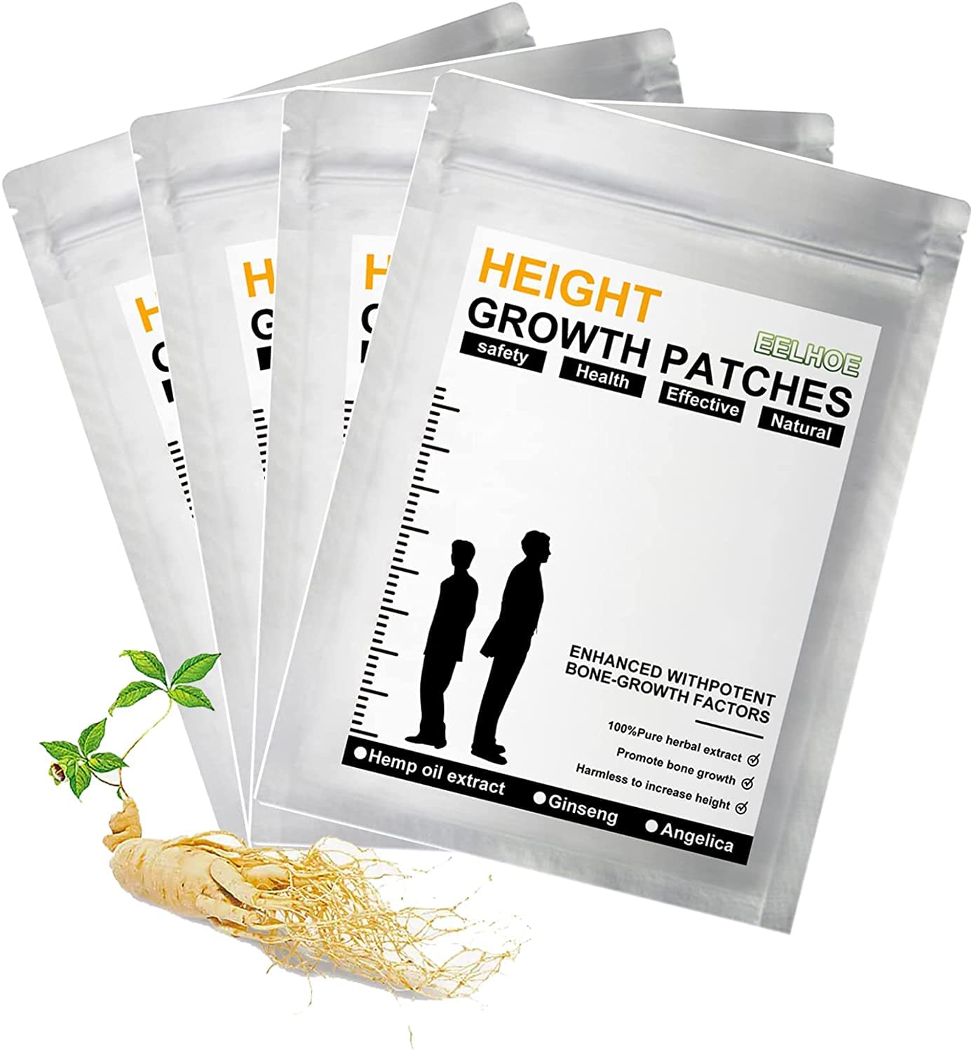 Buy HeightenUP Acupunture Slimulating Foot Patch, Height Growth Patches (4Pack) Online at