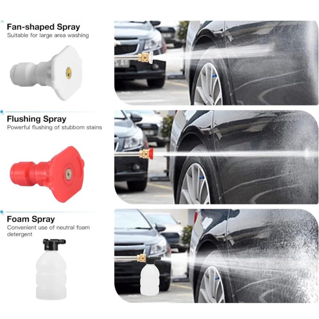 Hidrolimpiadora de Alta presión Portatil Eléctrica con Dos baterías de Litio 48V Pistola de Agua limpiadora inalámbrica Accesorios 90 Bares 200w Alta Potencia Limpieza de Coches con Espuma y Terrazas