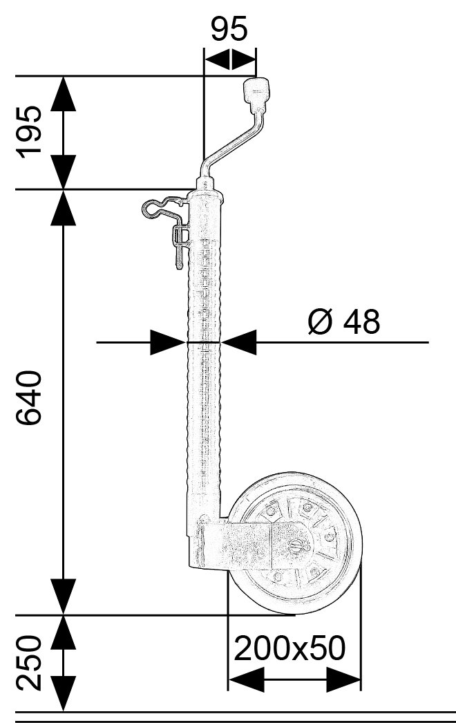 AL-KO – Rueda jockey 50 mm Nº 1223614 con rodamiento de impresión 300 kg