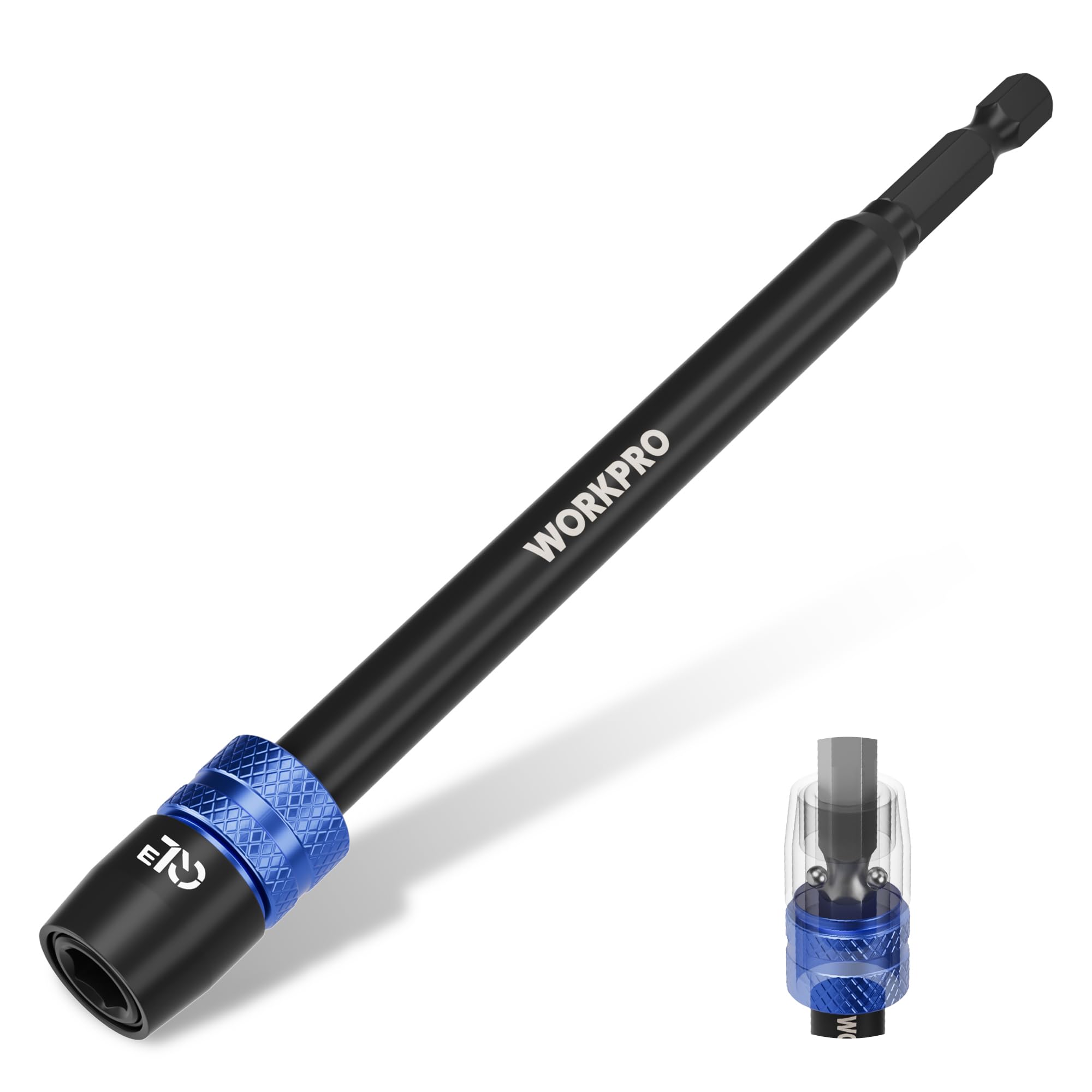 WORKPRO Drill Bit Extension, 6" Drill Screwdriver Bit Holder for Impact Driver Bits, 1/4 Inch Hex Shank Quick Release Extension Adapter, Ideal for