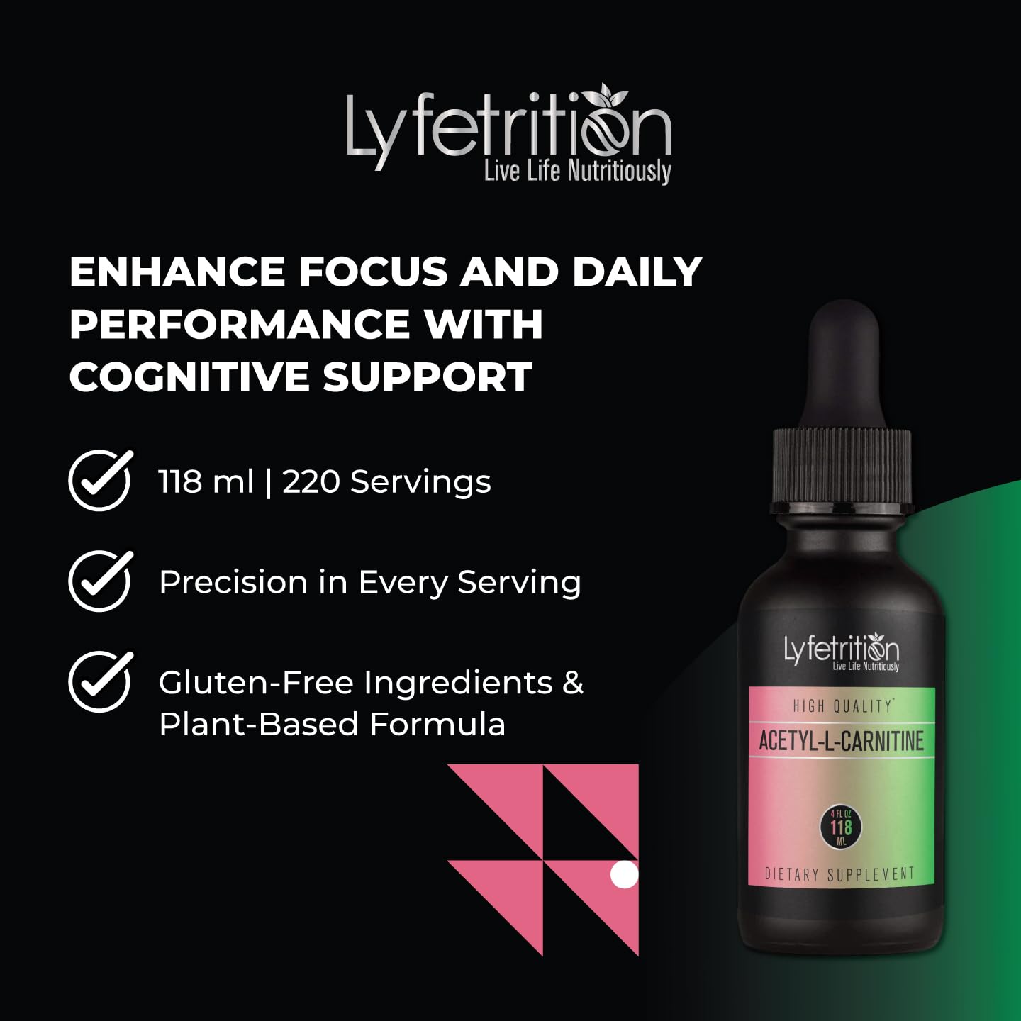 Lyfetrition Acetyl-L-Carnitine Liquid Supplement 118 ml, 4 FL Oz Liquid, 220 Servings, Made in USA, Quick Absorption, Potent Ingredients, Non-GMO — Amazon image 5