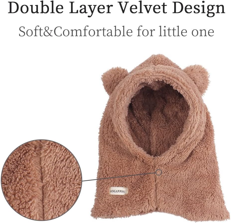 Baby Girls Winter Hat Boys Warm Scarf Hat Kids Thick Earflap Hood Cap with Ear 6M-7T - Image 3