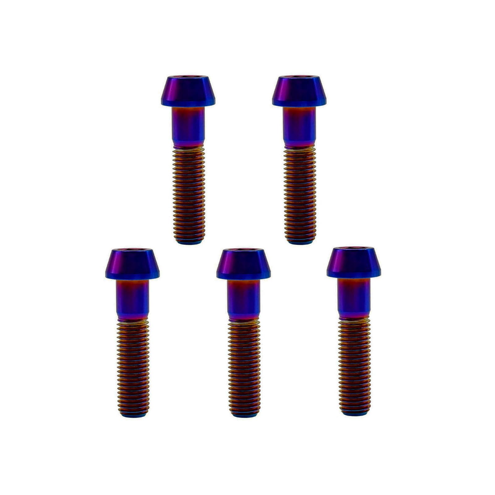 RISON Tornillo de Vástago de Bicicleta de Titanio M8x1.25x30mm Cabeza Cónica, 5 Piezas