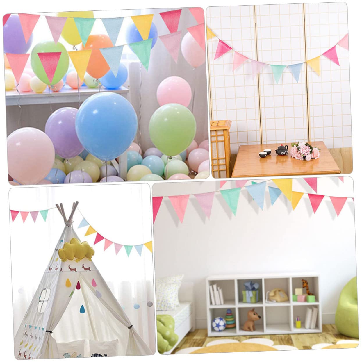 ULTECHNOVO 3 Series Banderín De Decoración De Fiestas Con Bodas Cumpleaños Y Celebraciones 4 Piezas X 3