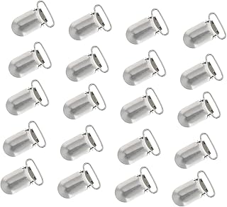 Hohopeti 20 Peças Clipes De Suspensórios De Metal Clipes De Suspensórios Para Chupeta Clipes De Suspensórios De Chupeta Pesados Pequenos Macacões De Macarrão Clipes De Hardware Prateados