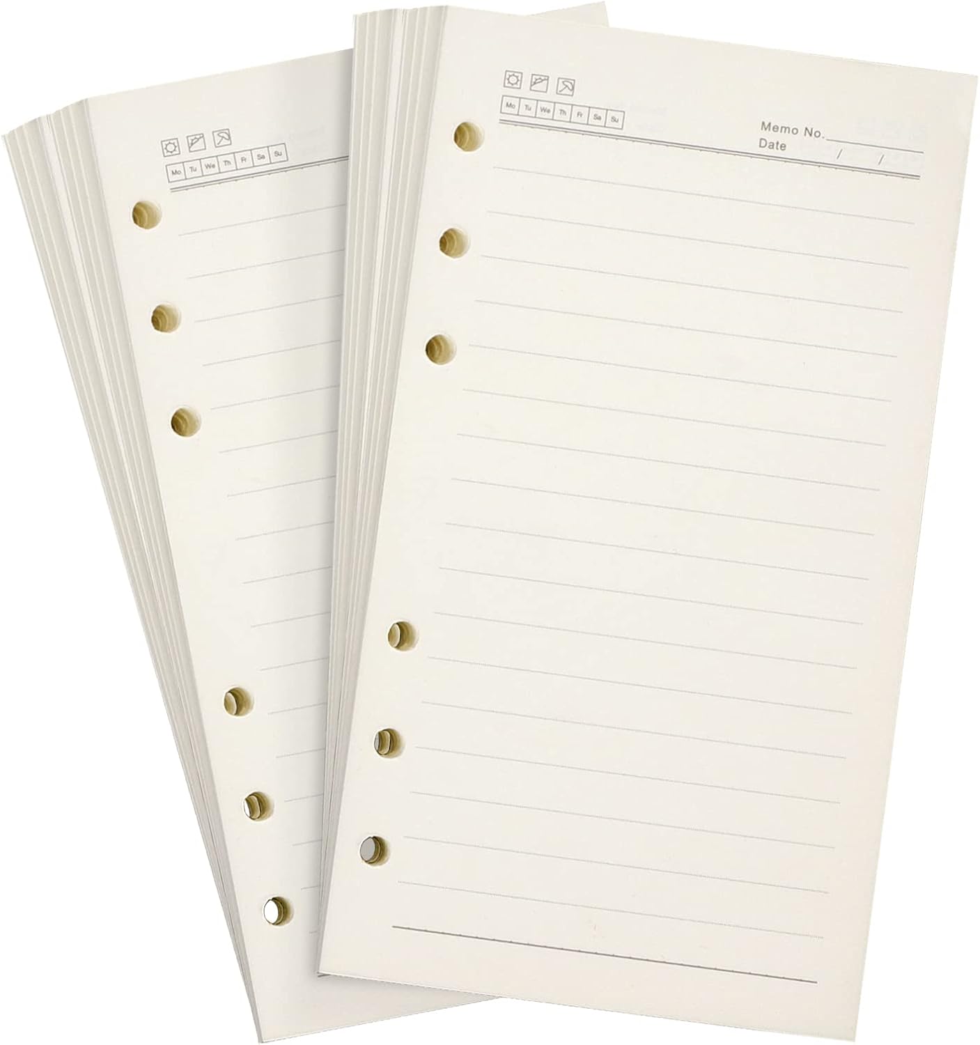 BiSiViO A6 Refill Paper Lined Planner Refills, 2 Pack [160 Sheets 320 Pages] A6