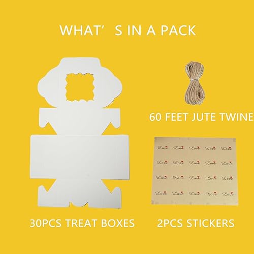 Miniatura 8 de PQZKLDP 15 cajas blancas de 4 x 4 x 2.5 pulgadas, adecuadas para mini pasteles, cupcakes, pasteles, golosinas de panadería, galletas y mini