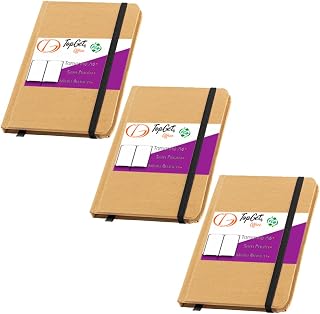 Kit 3x Cadernetas Pocket 10x14cm 80 Folhas Sem Pauta Eco Lotus TopGet (Preto)