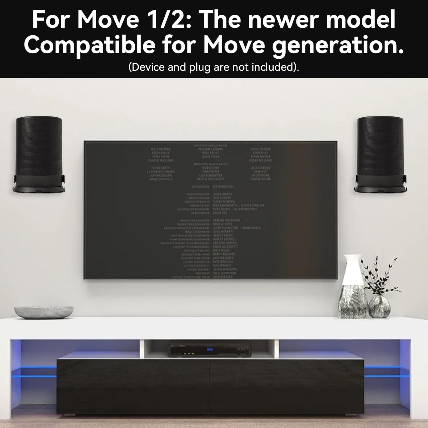 shinar Metal Wall Mount Compatible with Sonos Move and Sonos Move 2, Mount Accessory Stand Compatible with Sonos Move 1/2 Wall Bracket Max. 12 kg (Black) - Image 6