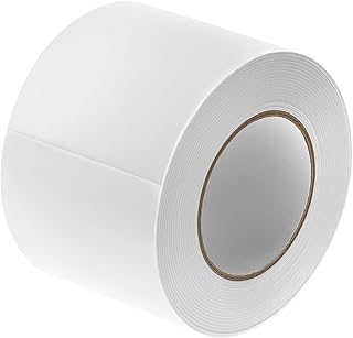 QWORK White Vapor Barrier Tape, 4" x 180', Waterproofing & Repair Tape for Stucco, Crawlspaces & Building Seams