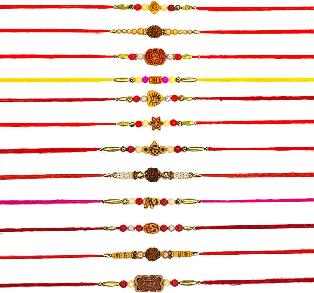 Pack of 12 Traditional Rakhi for Brother, Rakshabandhan Gift for Brother, Rakhi Thread, Rakhi Bracelet, Indian designer latest Rakhi for bhai Thread