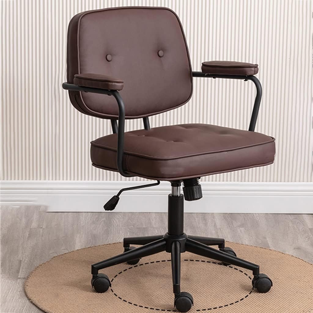 Kids Desk Chair, Adjustable Child Computer Desk Chair, Kids Task Chair with Arms, Growing Study Chair, Swivel Office Chair with Wheels, for Home (Color : /Black) (/Brown)