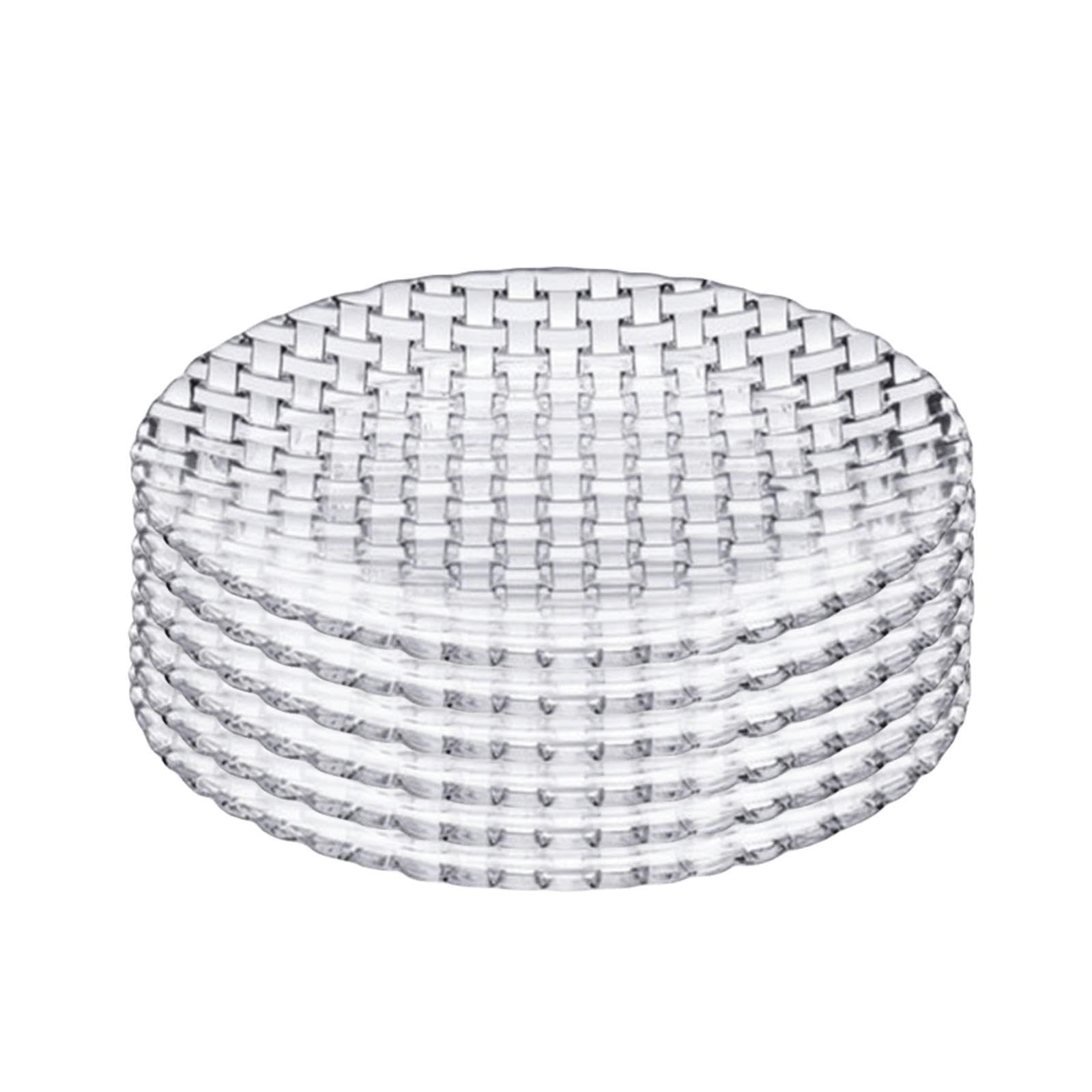 große Glasteller, Kristallglasteller, Dessertteller, Geschirrteller-Set für Snack, Obst, Tischdekoration für Hochzeit, Urlaub, dekorativ (straw weaving shape, 6inch 6pcs)