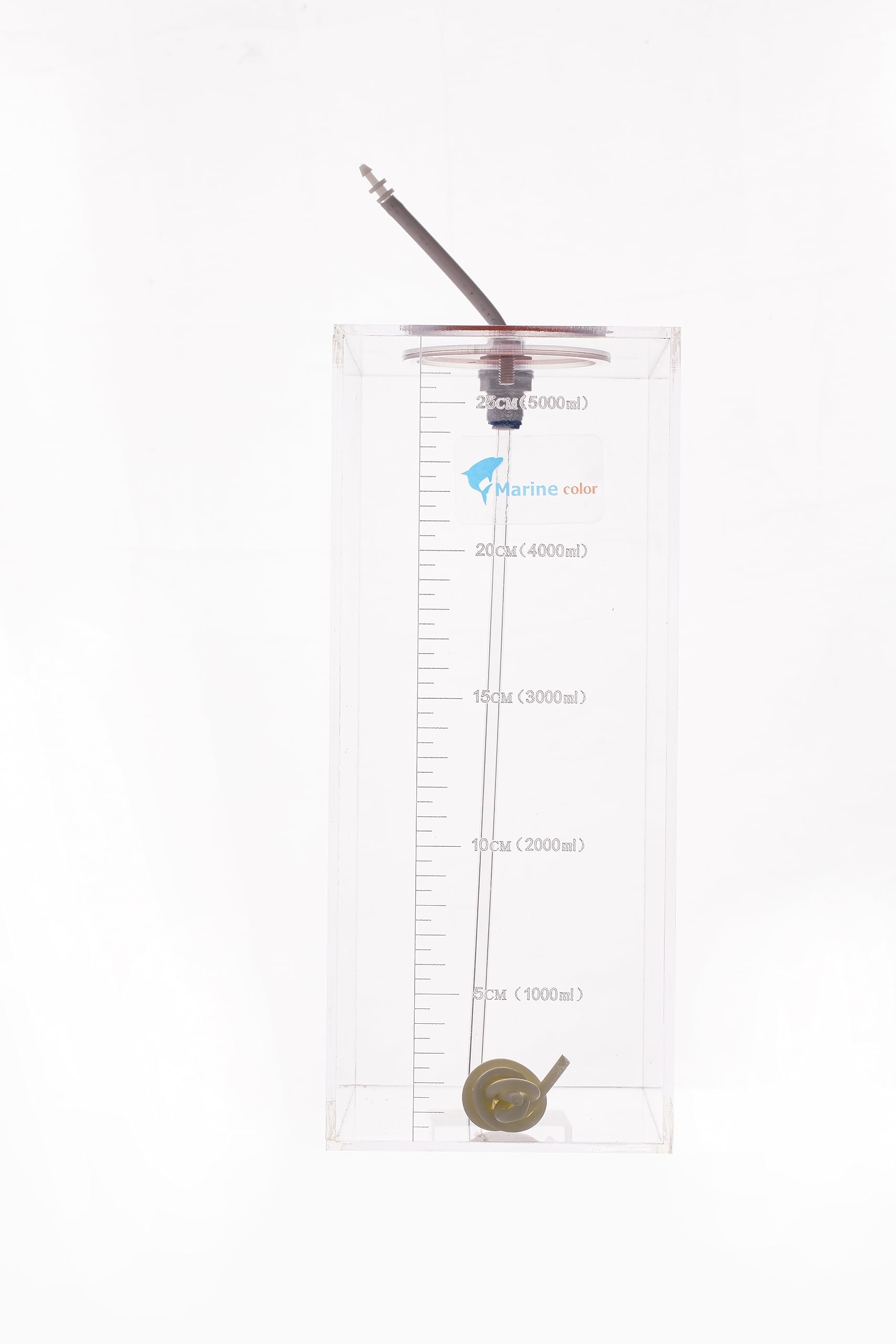 Marine Color Récipient à Liquide en Acrylique 5 L avec Pompe Doseuse et Système de Recharge Automatique, Stockage Liquide Transparent Durable pour Aquarium et Systèmes de Dosage Précis