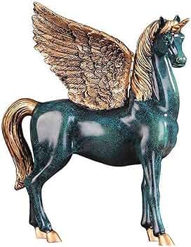 金色の翼のある馬の彫刻　レトロ　ケース付き　ペガサス 金色の翼のある馬の彫刻 レトロ ケース付き ペガサス