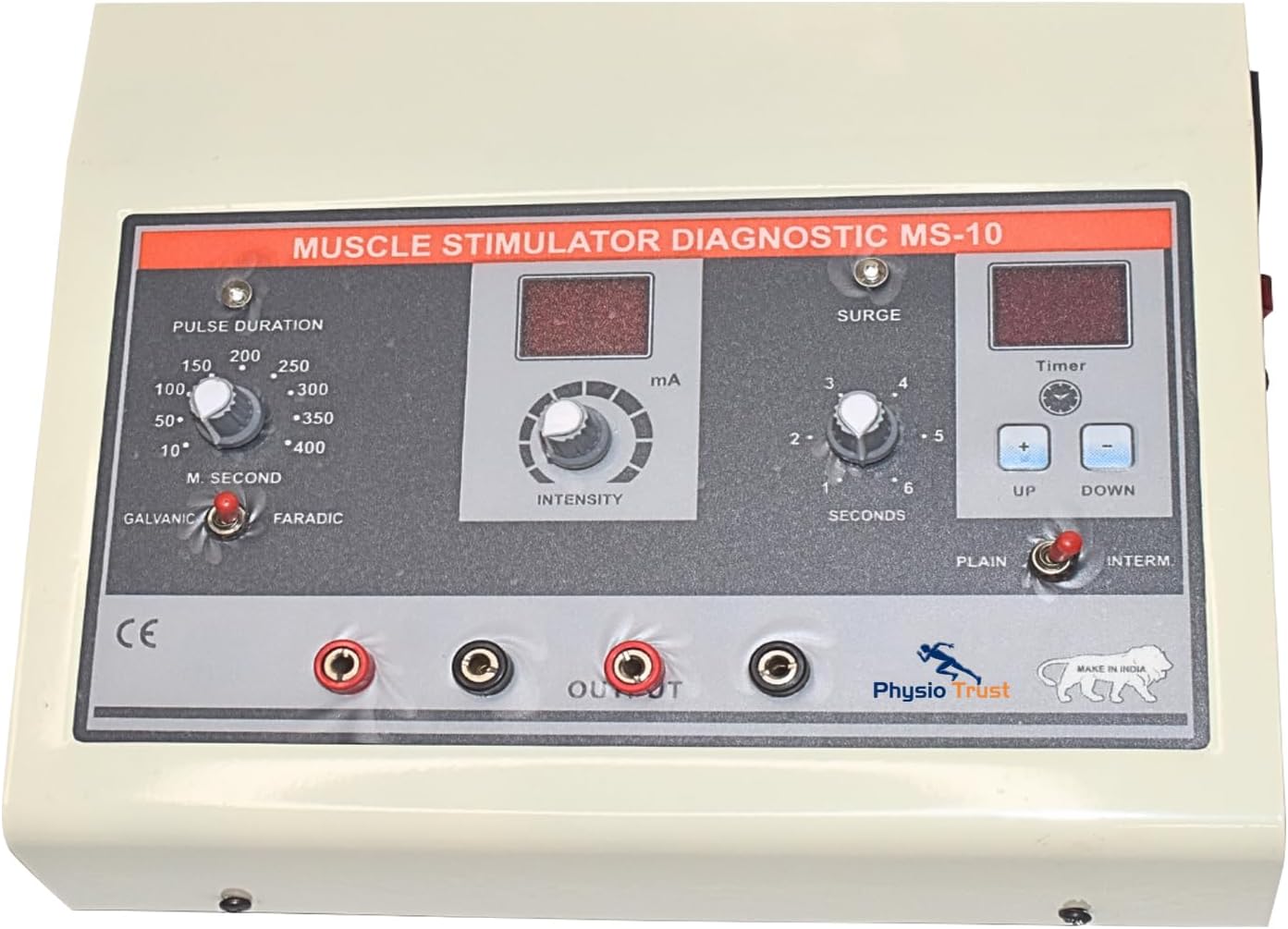 Physio Trust Muscle Stimulator Diagnostic Machine MS-10 with timer Machine For Physiotherapy Electrotherapy divice All Pain Relief Equipment
