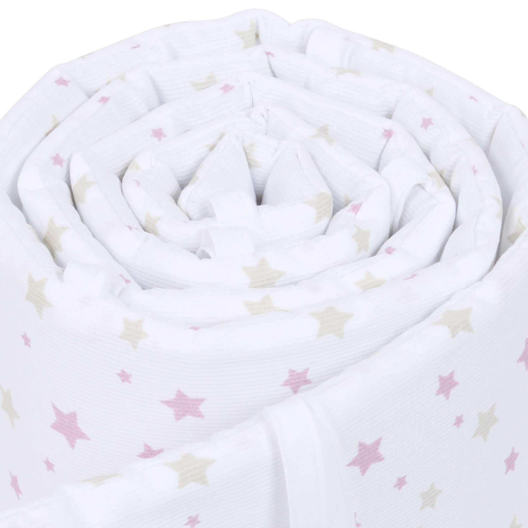 babybay Paracolpi in mesh per modello Boxspring XXL, bianco mix di stelle sabbia/bacca