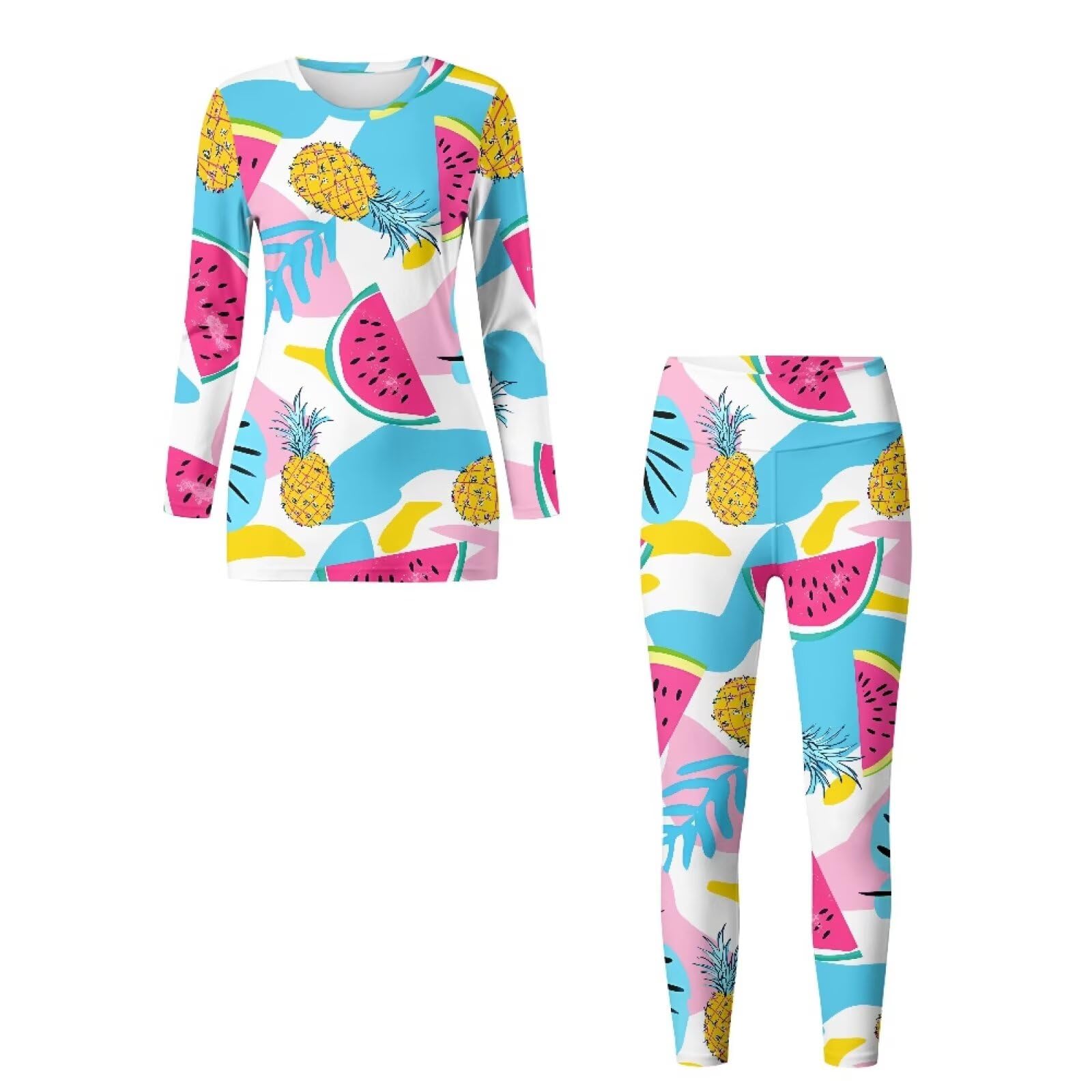Conjuntos de yoga para mujer, conjunto de 2 piezas de manga larga, cuello redondo, levantamiento de glúteos, conjunto de entrenamiento