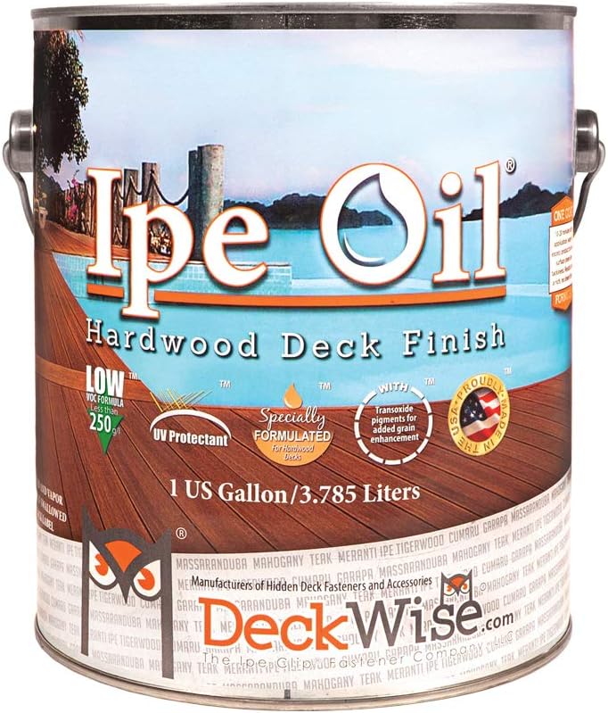 DeckWise Ipe Oil Hardwood Deck Semi-Transparent 250 V.O.C. Natural Finish, 1-Gallon