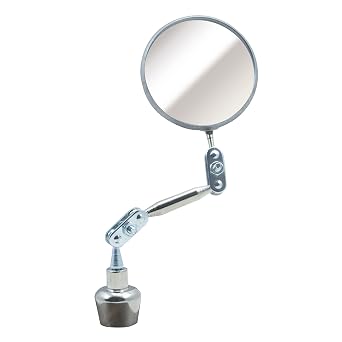 Ullman Devices C-2X Circular Inspection Mirror Magnetic Base - 2-1/4 in. Swivel-Free Angle Ball Joint Antenna Mirror. Inspection Tools