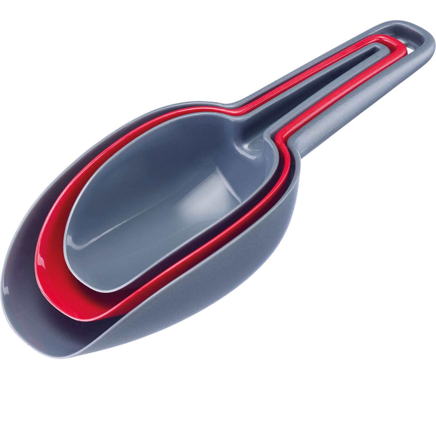 Westmark Set di palette per pesare/riempire, 3 pezzi, Capacità: 50/100/150 ml, Inseribili l'una nell'altra, Plastica, Senza BPA, Trionale, Antracite/Rosso, 90902270