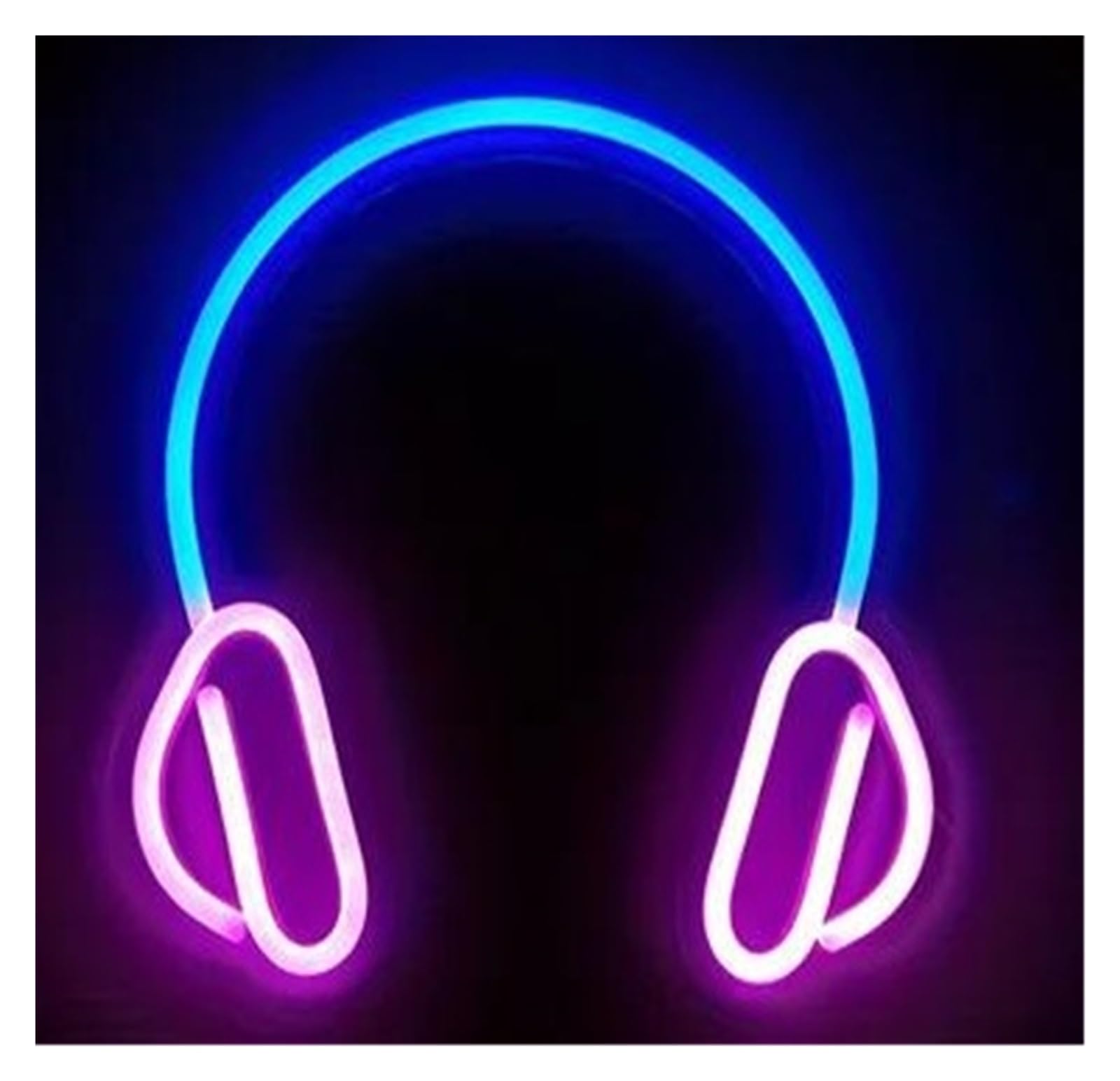 LEMST Signs Lamp Headset Neon Sign for Wall Decor Light Sign Music Studio Neon Light for Teen Room(20x20cm)