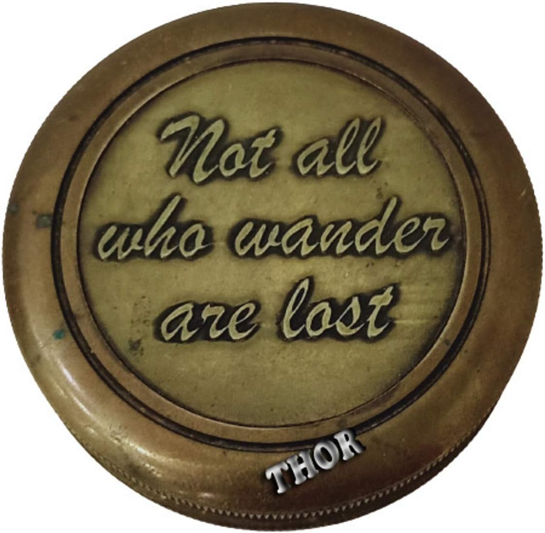 Nautical Navigational Not All Who Wander are Lost Antique Maritime Pocket Compass Rustic Vintage Home Decor Gifts