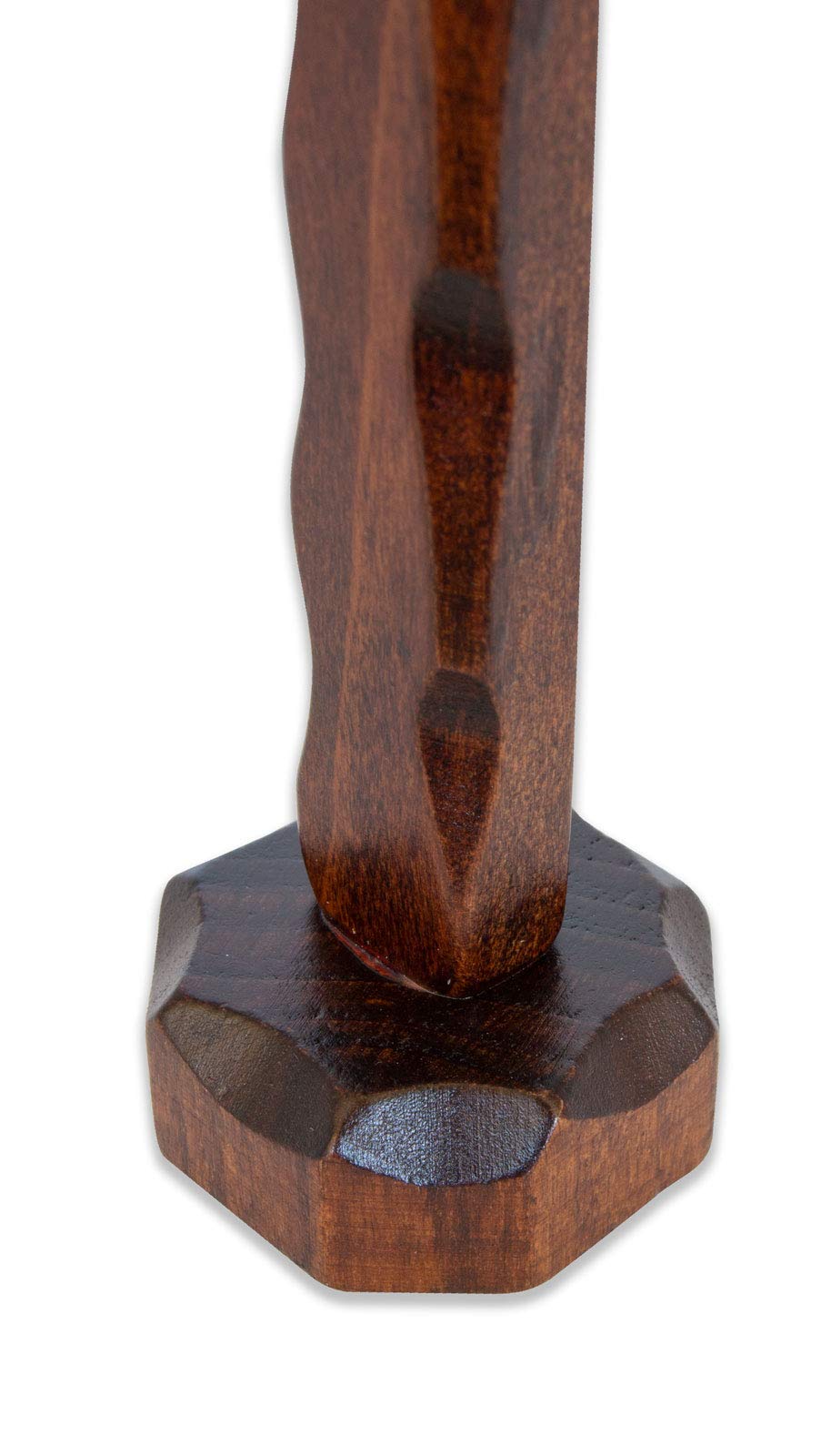 La Balestra - Crucifijo de San Benito en madera natural de mesa - Cristo chapado en plata 999 - Fabricado en Umbría (Italia) - Medidas 25 x 14 cm