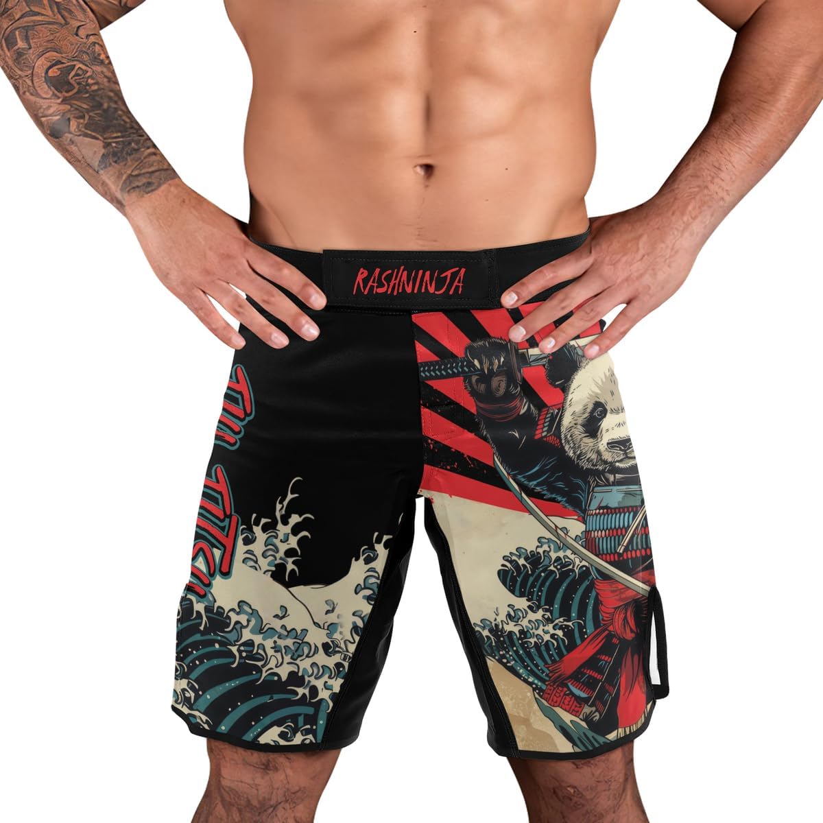 Panda Grappling Combat Shorts Men MMA Fight Shorts BJJ Boxing Wrestling Jiu Jitsu