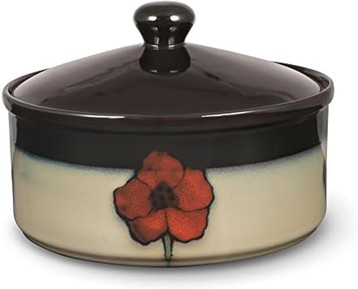 Pfaltzgraff Painted Poppies Round Covered Casserole Dish