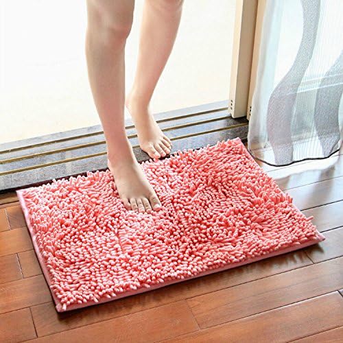 Eonice Super Soft Non-slip Microfiber Chenille Floor Mat Bedroom Area Rug Carpet, 24"x 35"(Pink)