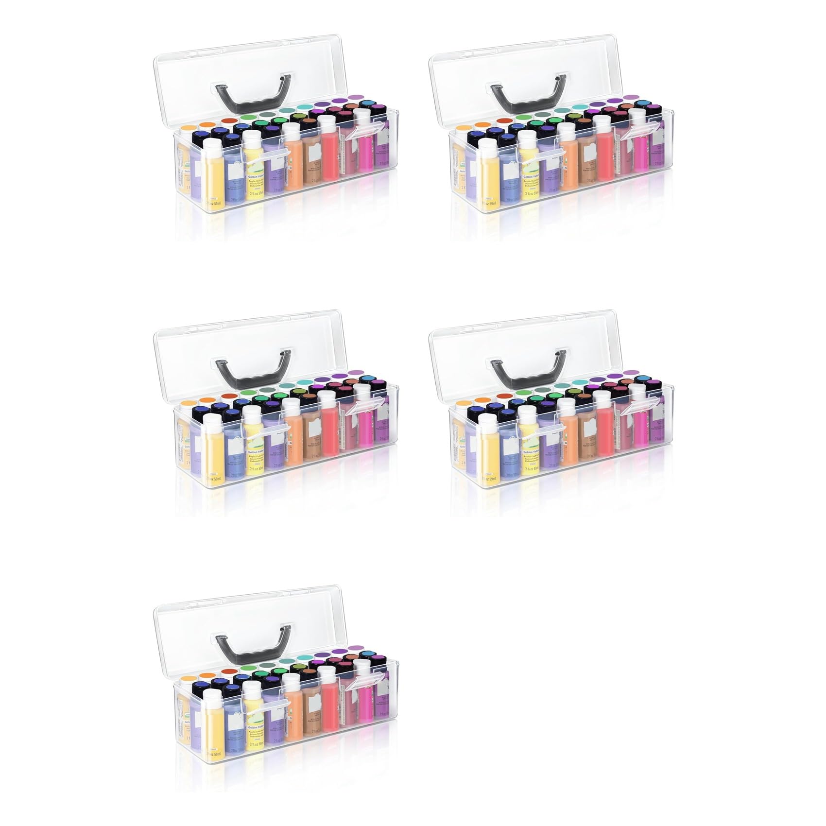 Boîte de rangement de peinture acrylique avec support stable pour 30 flacons de 2 oz