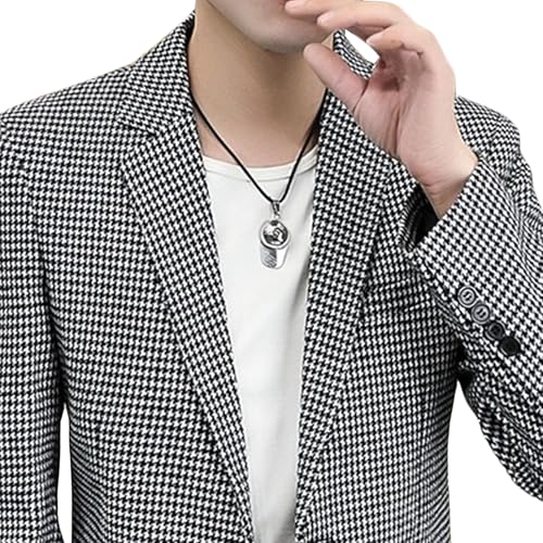 Men's Slim Business Casual Blazers Plaid Fashion Elegant Suit Jacket Lightweight Youth Casual Sport Coat2
