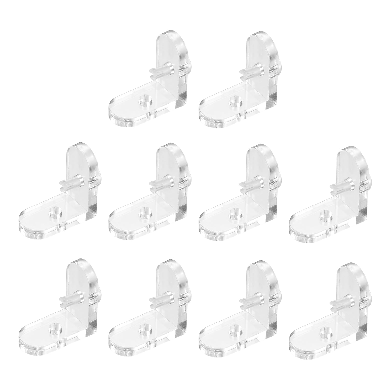 sourcing map 10Pcs Acrylic Corner Bracket, L-Shape Corner Connector, Transparent Support Shelf Brace Brackets with Rivets for Reinforcement Connecting Acrylic Plate