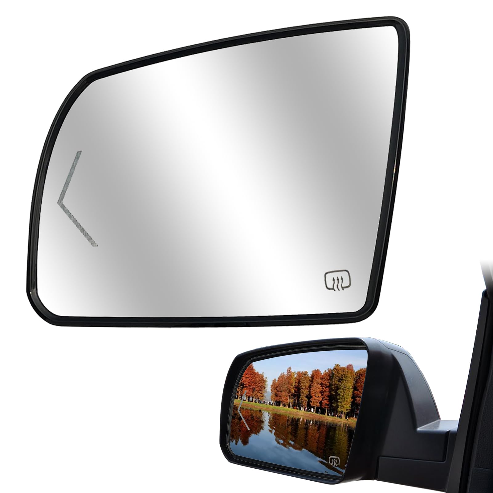 Driver Left Side Heated Mirror - Replacement for 2008-2017 Toyota Sequoia / 2007-2020 Toyota Tundra Driver Side Mirror With Rear Holder and Turn Signal