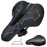 Fahrradsattel, oGoDeal Fahrradsitz lau f&uuml;r Herren Damen, Ergonomisch Breiter und Atmungsaktiv MTB Sattel, f&uuml;r Cityrad Mountainbike Rennrad E-Bike Blau2