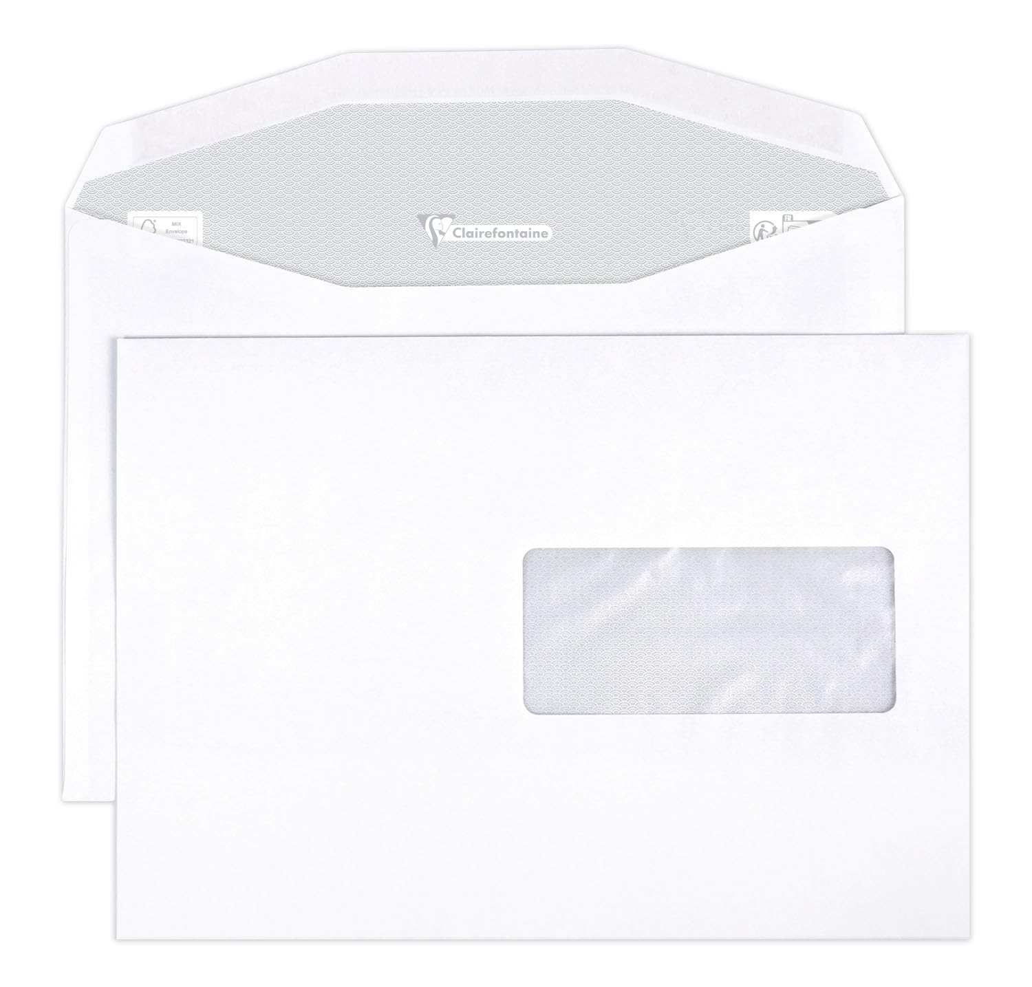 Clairefontaine 10982C Boîte 500 Enveloppes C5-162x229mm - patte gommée