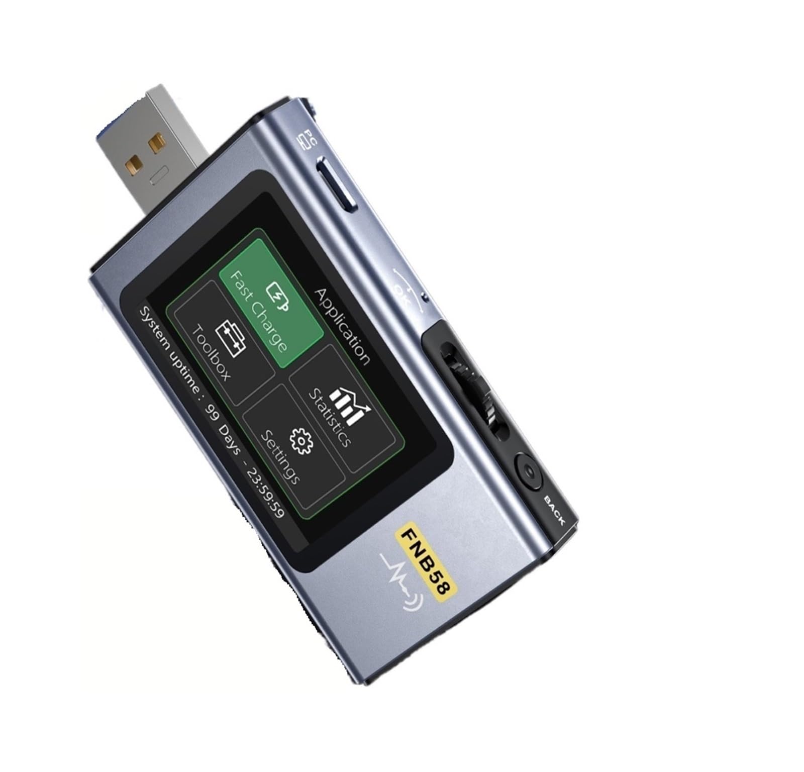 USB 테스터 FNB58 USB 테스터 전계 전류계 TYPE-C 급속 충전 출 트리거 용량 측정 리플 측정 컴팩트하고 휴대용(FNB58  BLUETOOTH)-Freehip.co.kr