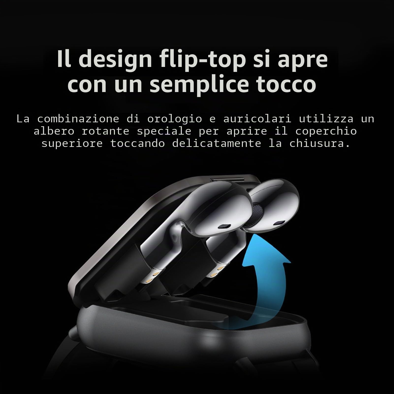 Elprico Smart Watch con Auricolari, Orologio Sportivo 2 in 1 con Cuffie, Touch Screen HD da 2,01 Pollici Call Fitness Tracker per iOS,