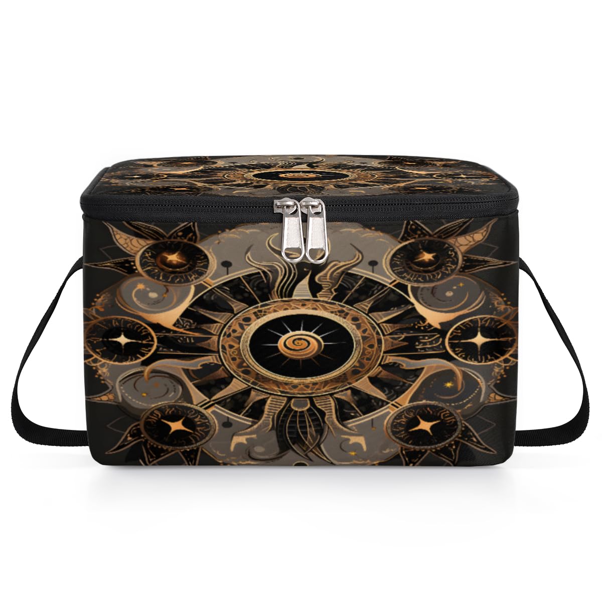 GzLeyigou Ethnic Magic Lunch Bags for Women Men 9 Cans, Hot & Cold Food Delivery Bag Insulated Grocery Bag Insulated Lunch Box Magic Cooler Bag for Office Work Picnic Beach