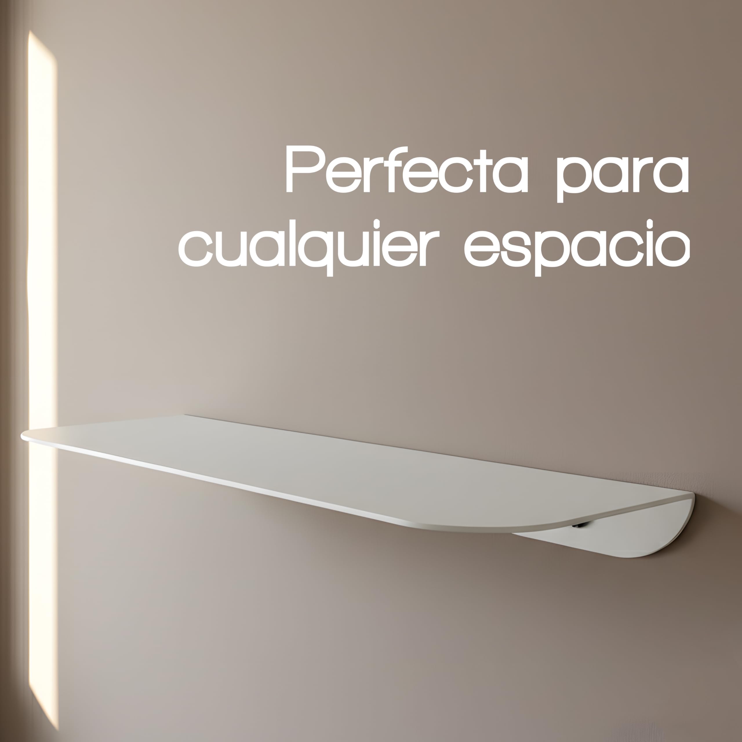 Audace Orizzonte – Estantería de Pared en Acero, Blanco Mate, 45 | Estante Flotante Diseño para Baño, Salón, Dormitorio, Recibidor | Carga 10 kg | Made in Italy