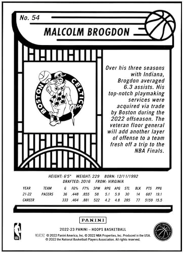 Miniatura 2 de Malcolm Brogdon 2022-23 Panini Hoops Premium Foil /199#54 NM+-MT+ NBA Basketball Celtics