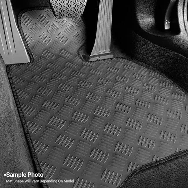 Miniatura 4 de Juego de alfombrillas de goma para coche compatiblesrepuesto para Nissan Navara NP300 (D23) (años 2015-fecha), alfombrillas a medida, resistentes,