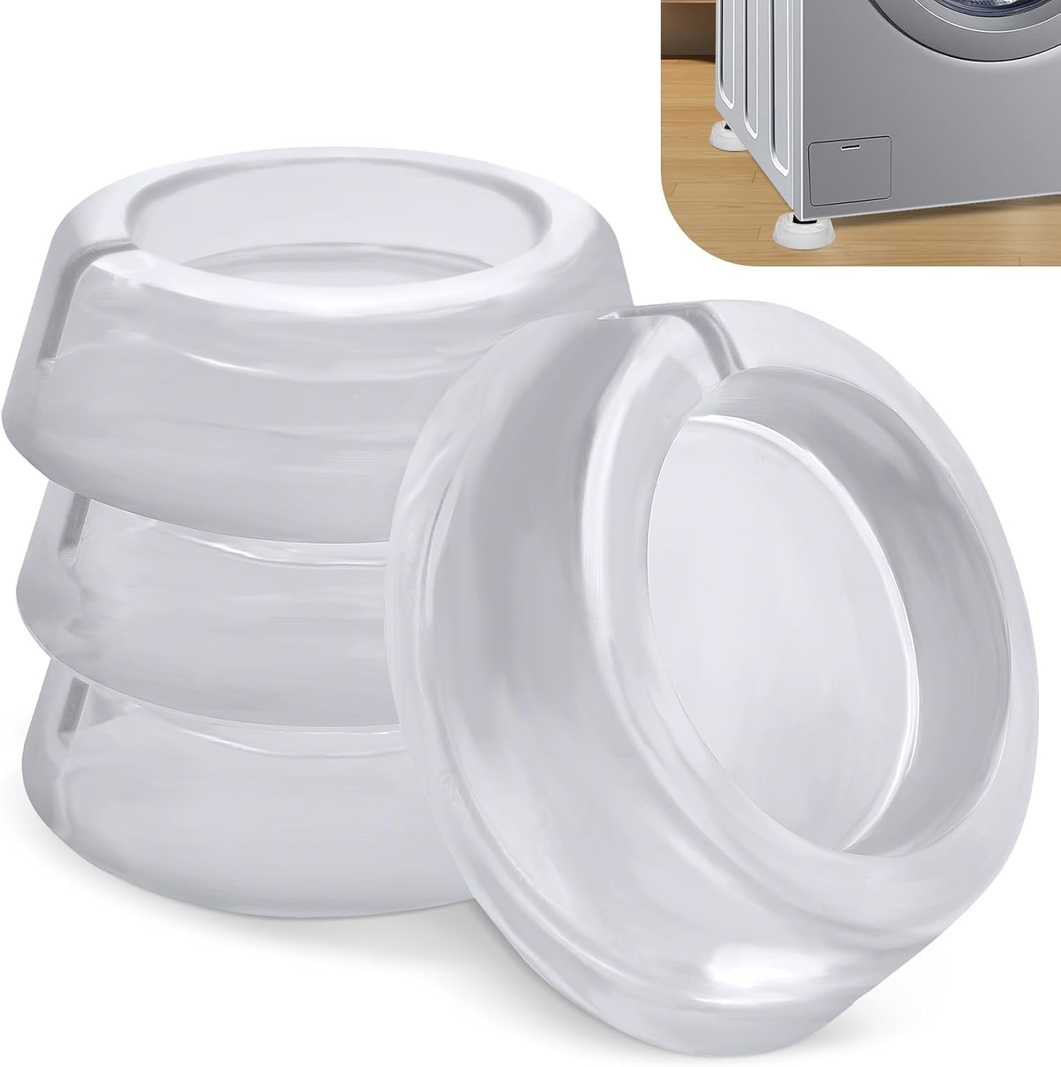 Anti Vibration Pads for Washing Machine Clear Silicone Foot(4pcs)