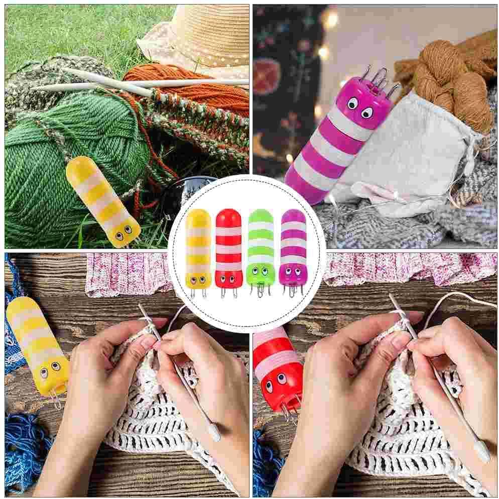 Knitting Knitter Machine Tool Spool French DIY Yarn Loom Rope Wool Weaving Handy Maker Dollsweater Making Hand Toy Pom Cartoon - (Color: As Shown, Size: 10X3CM)