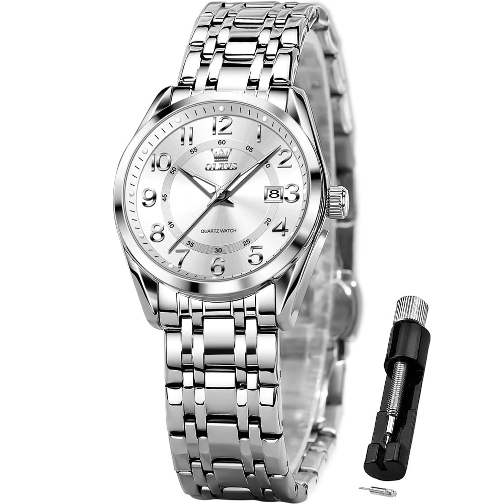 OLEVS Womens Watches Classic Dress Female Wristwatch Ladies Stainless Steel Lady Watch