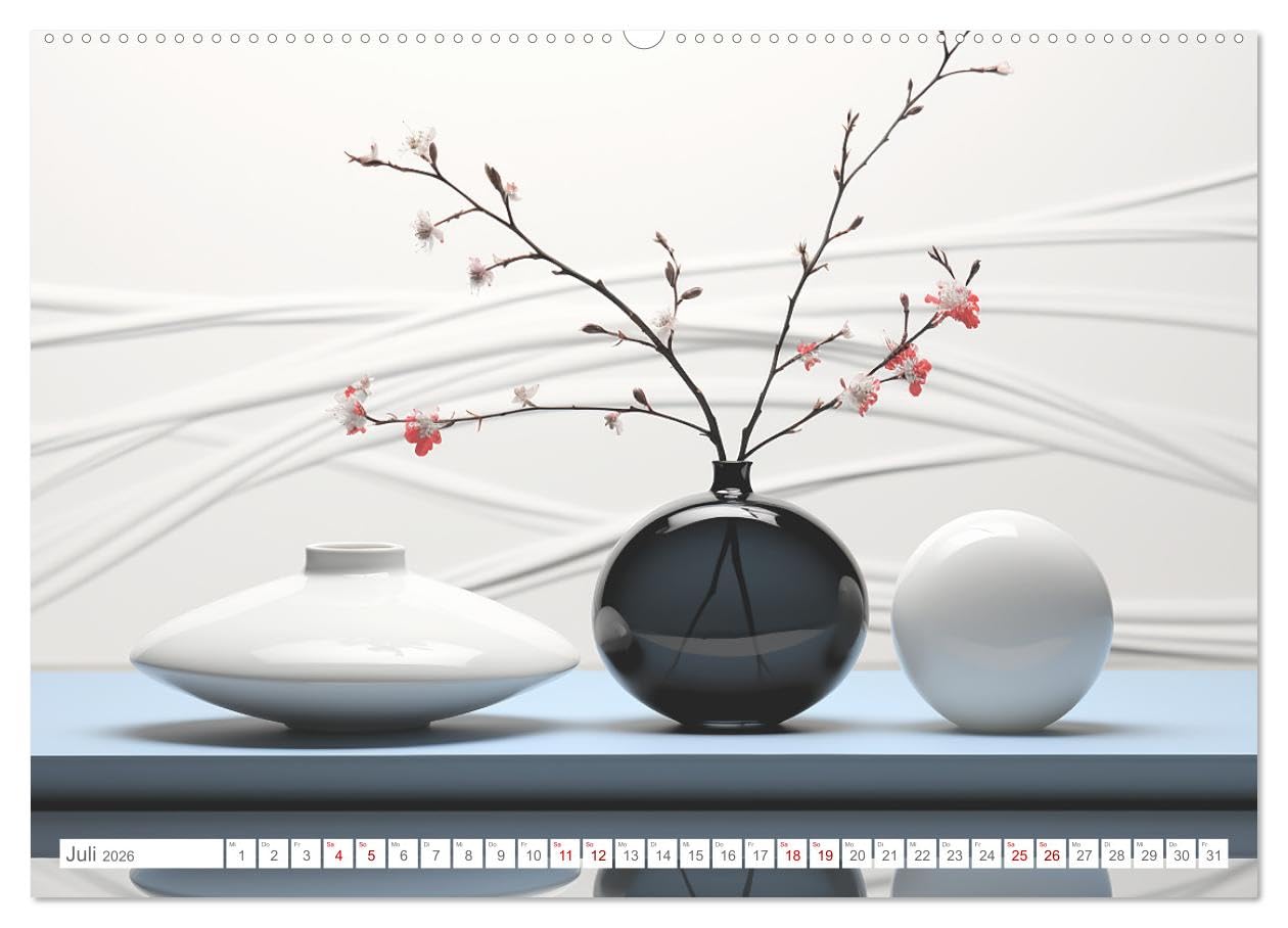 Zen (hochwertiger Premium Wandkalender 2026 DIN A2 quer), Kunstdruck in Hochglanz: Harmonische Zen-Bilder für Geist und Seele - KI generiert (CALVENDO Gesundheit)
