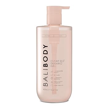 Bali Body Clear Self Tanning Gel Intensive, Streak-Free Glow | Hydrating with Hyaluronic Acid, Aloe Vera & Vitamin E Glow Your Own Way Tanning Gel, Fast-Drying, Transfer-Resistant, 400ml