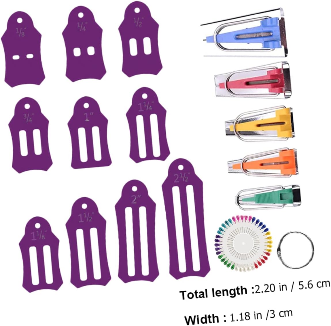 STOBOK 1 Set Pin Bag Bias Sewing Tape Sewing Supplies Quilter Pin Biasing Strips Tailor Fabric Tape Bias Tape Making Tool Bias Tape Folder Quilting Alloy Sewing Tools Manual Purple